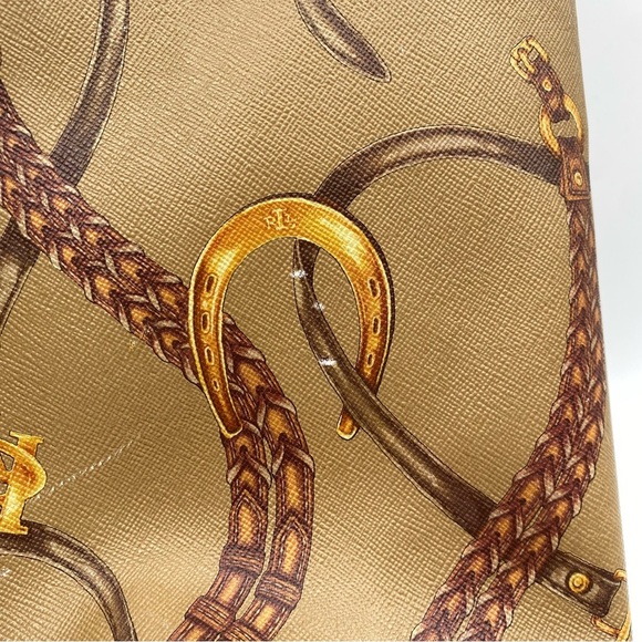 Lauren Ralph Lauren Women’s Brown Saffiano Leather Halstead Equestrian Tote Bag - Picture 11 of 11